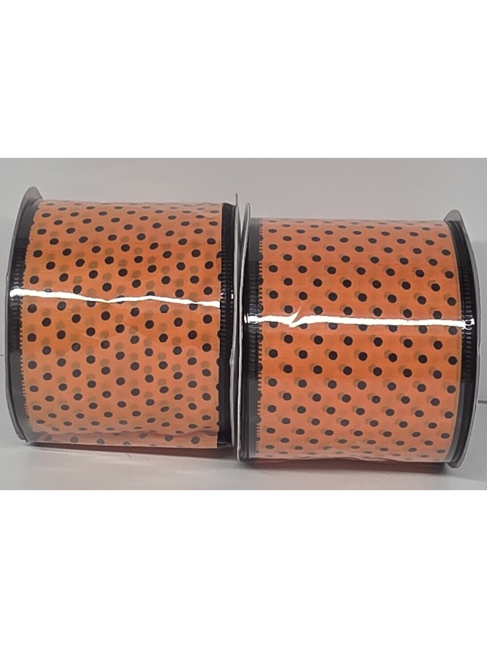 New! Halloween Pumpkin Orange Polka Dot RIBBON 2.5” x 9'FT  Wreaths Crafts Bows